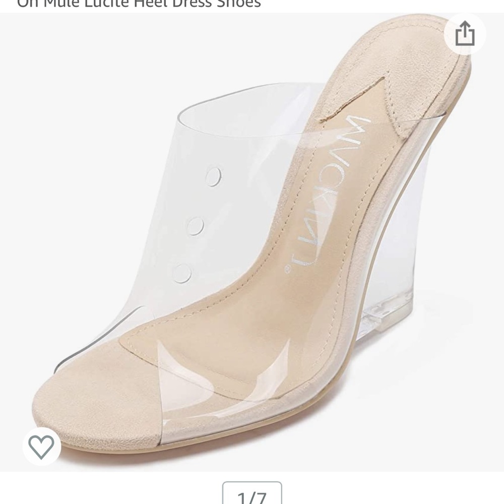 Clear Wedge Slip On Shoes- please read description